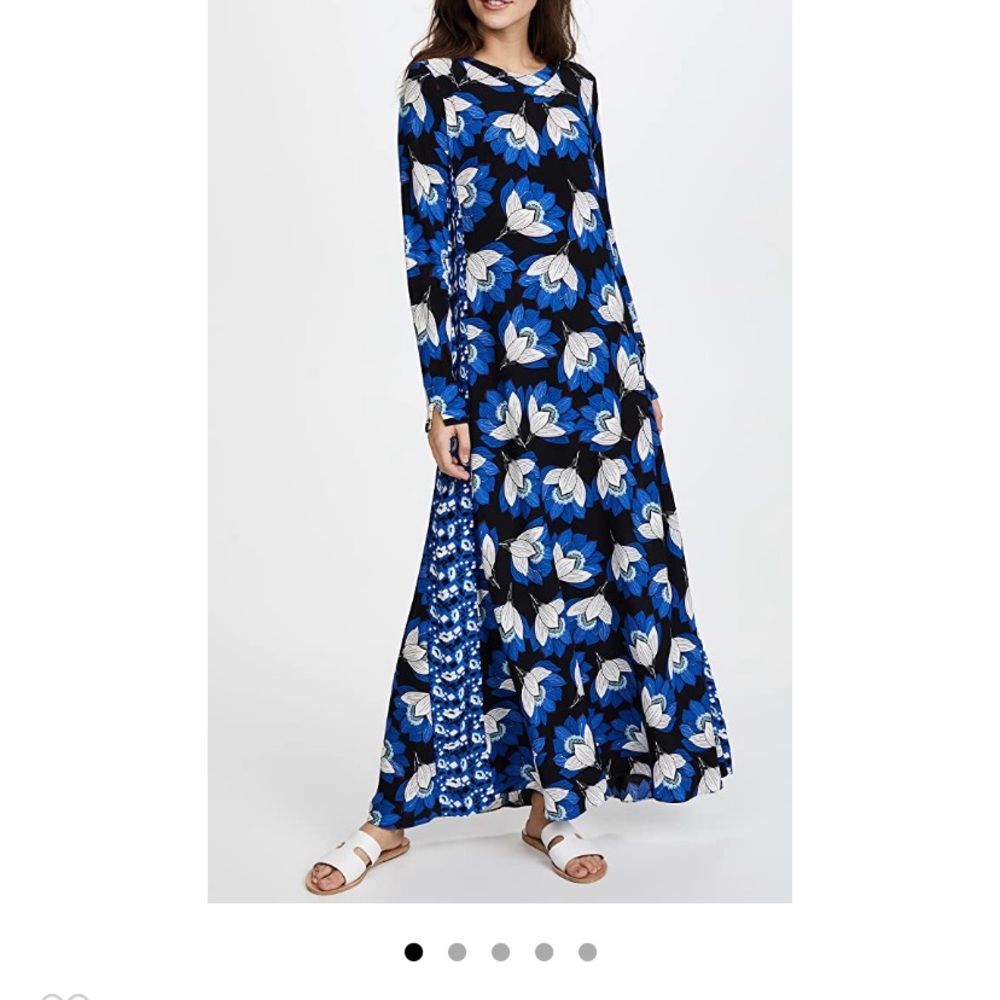 Warm Floral Print Maxi Dress